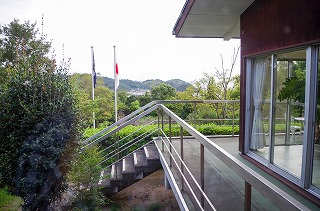 学院島 研修施設のベランダ